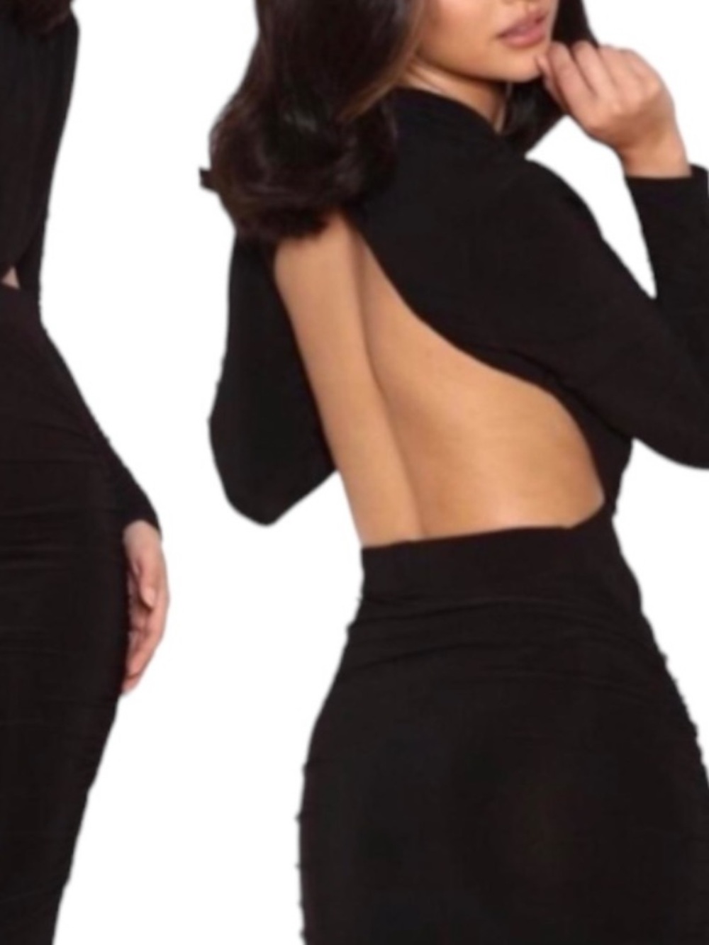 House of CB Nicolina Midi Dress Open Back $178. Black Size XS - Picture 9 of 11